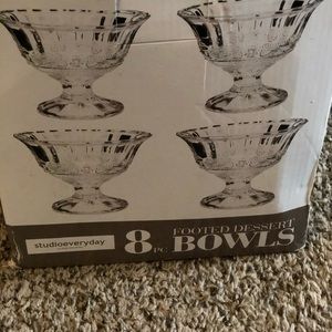 Footed dessert glass bowls